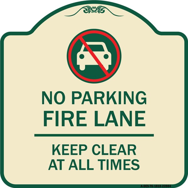 Signmission Fire Lane Keep Clear Heavy-Gauge Aluminum Architectural Sign, 18" x 18", TG-1818-23983 A-DES-TG-1818-23983 - main